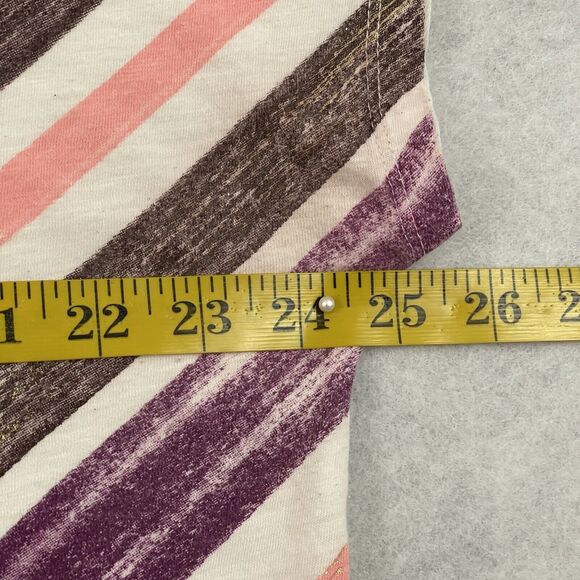 Lane Bryant Blouse Womens 18/20 Striped Multicolor Cut Out Back T Shirt Top - Picture 6 of 9